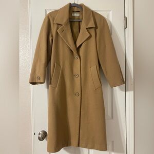 Vintage Stephanie Andrews Women's Tan Wool Trench Coat